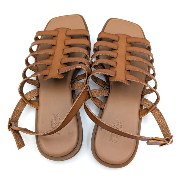 Nordstrom Rack Hugo Flat Sandal Slingback Women’s Leather Brown Size US8M EU39 - Picture 5 of 9